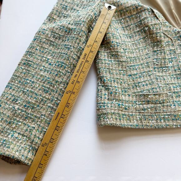 Ann Taylor Blazer Women’s 8 Metallic Tweed Cropped Jacket Workwear Career Office - Picture 11 of 13